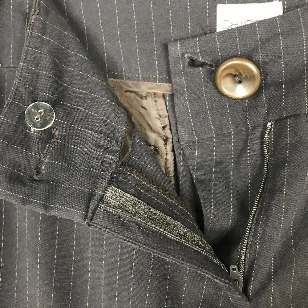 Chico's Office capri brown pinstripe size 2 (12) - Picture 6 of 7
